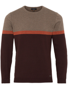 ETERNA TRUI MET RONDE HALS BRUIN / BEIGE GESTREPPT