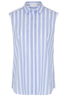 ETERNA ZONDER MOUW BLOUSE MODERN CLASSIC BLAUW/WIT GESTREEPT