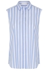ETERNA ZONDER MOUW BLOUSE MODERN CLASSIC BLAUW/WIT GESTREEPT