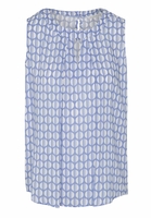 ETERNA ZONDER MOUW BLOUSE MODERN CLASSIC BLAUW/WIT PRINT