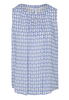 ETERNA ZONDER MOUW BLOUSE MODERN CLASSIC BLAUW/WIT PRINT