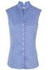 ETERNA ZONDER MOUW BLOUSE MODERN CLASSIC LICHT BLAUW / WIT PRINT