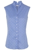 ETERNA ZONDER MOUW BLOUSE MODERN CLASSIC LICHT BLAUW / WIT PRINT