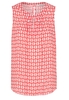 ETERNA ZONDER MOUW BLOUSE MODERN CLASSIC ORANJEROOD / WIT PRINT