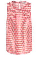 ETERNA ZONDER MOUW BLOUSE MODERN CLASSIC ORANJEROOD / WIT PRINT