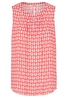 ETERNA ZONDER MOUW BLOUSE MODERN CLASSIC ORANJEROOD / WIT PRINT