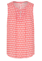 ETERNA ZONDER MOUW BLOUSE MODERN CLASSIC ORANJEROOD / WIT PRINT