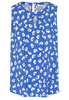 ETERNA ZONDER MOUW BLOUSE MODERN CLASSIC VISKOSE BLAUW / WIT PRINT