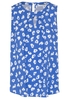 ETERNA ZONDER MOUW BLOUSE MODERN CLASSIC VISKOSE BLAUW / WIT PRINT