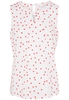 ETERNA ZONDER MOUW BLOUSE MODERN CLASSIC VISKOSE ROOD/WIT PRINT