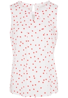 ETERNA ZONDER MOUW BLOUSE MODERN CLASSIC VISKOSE ROOD/WIT PRINT