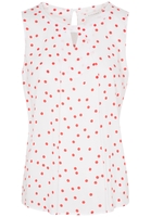 ETERNA ZONDER MOUW BLOUSE MODERN CLASSIC VISKOSE ROOD/WIT PRINT
