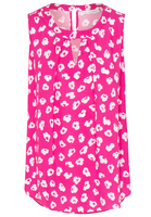 ETERNA ZONDER MOUW BLOUSE MODERN CLASSIC VISKOSE ROZE / WIT PRINT