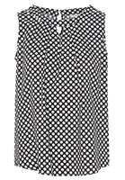 ETERNA ZONDER MOUW BLOUSE MODERN CLASSIC VISKOSE ZWART / WIT PRINT