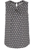 ETERNA ZONDER MOUW BLOUSE MODERN CLASSIC ZWART / WIT PRINT