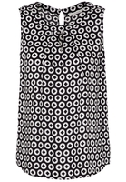ETERNA ZONDER MOUW BLOUSE MODERN CLASSIC ZWART / WIT PRINT