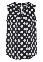 ETERNA ZONDER MOUW BLOUSE MODERN CLASSIC ZWART PRINT