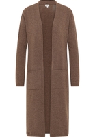 Gebreide cardigan in donkerbruin vlakte