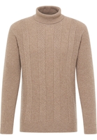 Gebreide pullover in beige vlakte