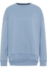 Gebreide pullover in blauw vlakte