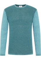 Gebreide pullover in petrol gestructureerd