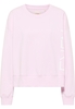Gebreide pullover in roze vlakte