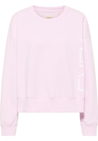 Gebreide pullover in roze vlakte