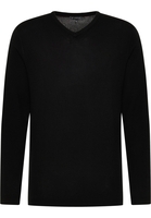 Gebreide pullover in zwart vlakte
