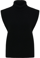 Gebreide pullover in zwart vlakte