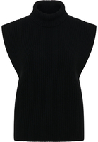 Gebreide pullover in zwart vlakte