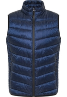 Gewatteerd vest in indigo vlakte
