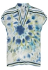 KORTE MOUW BLOUSE 1863 BY ETERNA - PREMIUM BLAUW / GROEN PRINT
