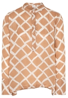 LANGE MOUW BLOUSE 1863 BY ETERNA - PREMIUM BEIGE / WIT PRINT