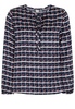 LANGE MOUW BLOUSE 1863 BY ETERNA - PREMIUM BLAUW / WIT / ZALM PRINT