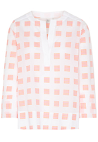 LANGE MOUW BLOUSE 1863 BY ETERNA - PREMIUM FIL COUPÉ ORANJE / ROZE MET