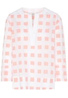 LANGE MOUW BLOUSE 1863 BY ETERNA - PREMIUM FIL COUPÉ ORANJE / ROZE MET