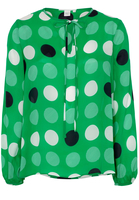 LANGE MOUW BLOUSE 1863 BY ETERNA - PREMIUM GROEN PRINT