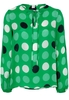 LANGE MOUW BLOUSE 1863 BY ETERNA - PREMIUM GROEN PRINT