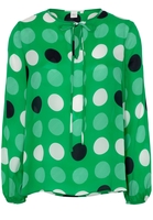 LANGE MOUW BLOUSE 1863 BY ETERNA - PREMIUM GROEN PRINT