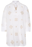 LANGE MOUW BLOUSE 1863 BY ETERNA - PREMIUM JAQUARD BEIGE PRINT
