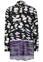 LANGE MOUW BLOUSE 1863 BY ETERNA - PREMIUM PAARS / GRIJS PRINT