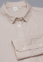 LANGE MOUW BLOUSE 1863 BY ETERNA - PREMIUM POPELINE BEIGE GESTREEPT