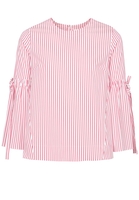 LANGE MOUW BLOUSE 1863 BY ETERNA - PREMIUM ROOD / WIT GESTREEPT