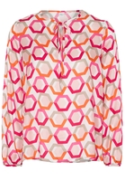 LANGE MOUW BLOUSE 1863 BY ETERNA - PREMIUM ROZE / ORANJE PRINT