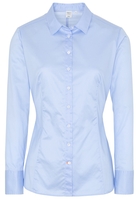 LANGE MOUW BLOUSE 1863 BY ETERNA - PREMIUM SLIM FIT TWILL LICHTBLAUW