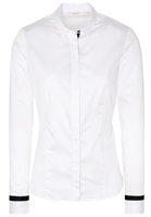 LANGE MOUW BLOUSE 1863 BY ETERNA - PREMIUM SLIM FIT WIT / GOUD UNI