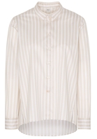 LANGE MOUW BLOUSE 1863 BY ETERNA - PREMIUM TWILL BEIGE/WIT GESTREEPT