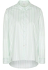 LANGE MOUW BLOUSE 1863 BY ETERNA - PREMIUM TWILL GROEN/WIT GESTREEPT