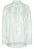 LANGE MOUW BLOUSE 1863 BY ETERNA - PREMIUM TWILL GROEN/WIT GESTREEPT