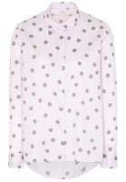 LANGE MOUW BLOUSE 1863 BY ETERNA - PREMIUM TWILL ROZE / GRIJS PRINT